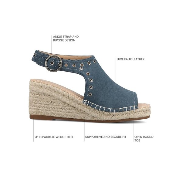 NiB Journee Women's Crisie Open Toe Wedge Heel Sandal Size 8.5 M $80 RY1322 - Picture 4 of 4